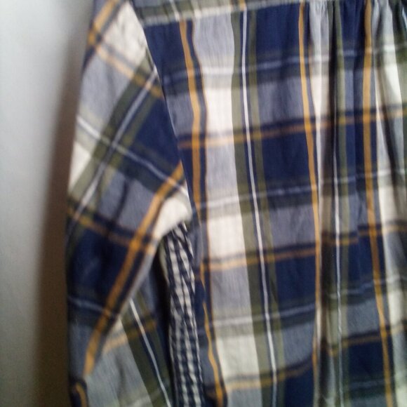 Lee Riders Button Up Shirt M Women Long Sleeve Plaid Blue Green - Picture 4 of 16